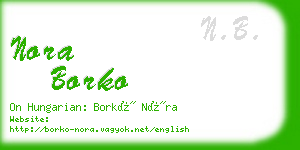 nora borko business card